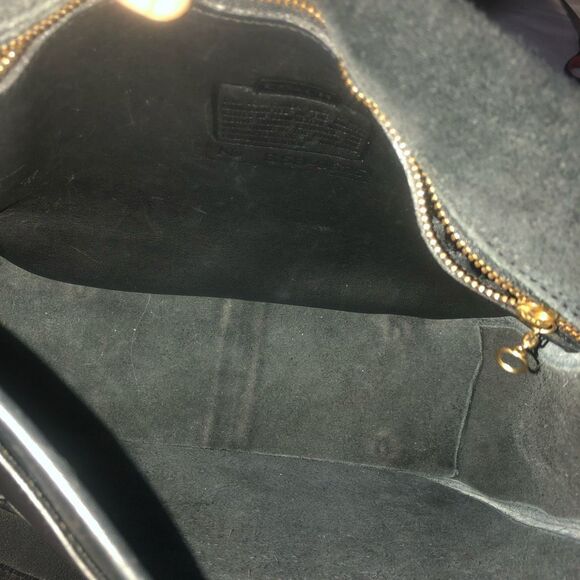 M Vintage COACH Black Stewardess Glove Tanned Turn Lock Bag Costa Rica COA 9525 - Picture 8 of 17